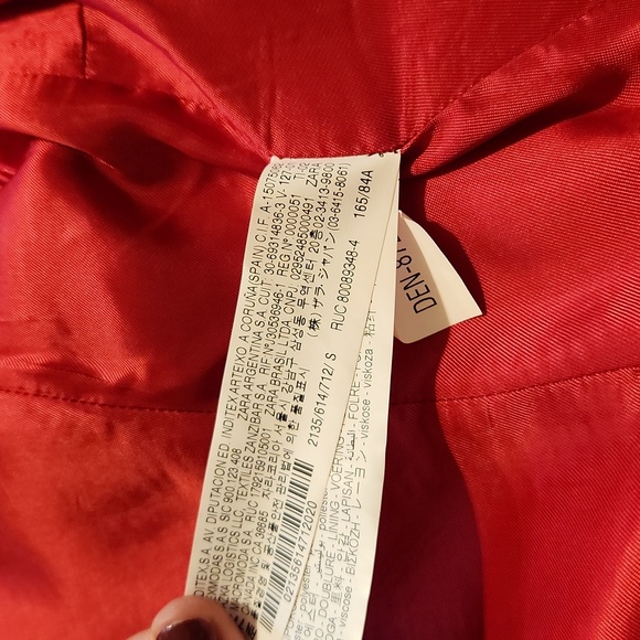 ZARA NEW WOMAN TWEED JACKET WITH GEM BUTTON BLAZER ECRU/RED TARTAN Size us.small - Picture 12 of 15